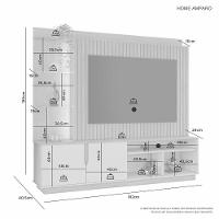 Home Amparo Com Painel Ripado E Led Tv Até 60 Polegadas Nature Off White - 2