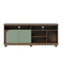 Rack Bancada 2 Portas Com Rodízio Jurerê 1.5 Amêndoa Hortelã