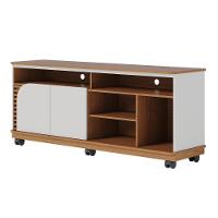 Rack Bancada 2 Portas Com Rodízio Jurerê 1.5 Freijó Off White - 3