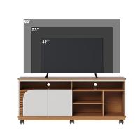 Rack Bancada 2 Portas Com Rodízio Jurerê 1.5 Freijó Off White - 6