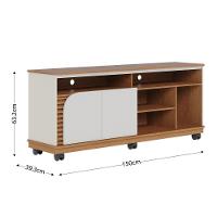 Rack Bancada 2 Portas Com Rodízio Jurerê 1.5 Freijó Off White - 8