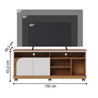Rack Para Tvs 65 2 Portas Nápoles Freijó Off White Matte - 3