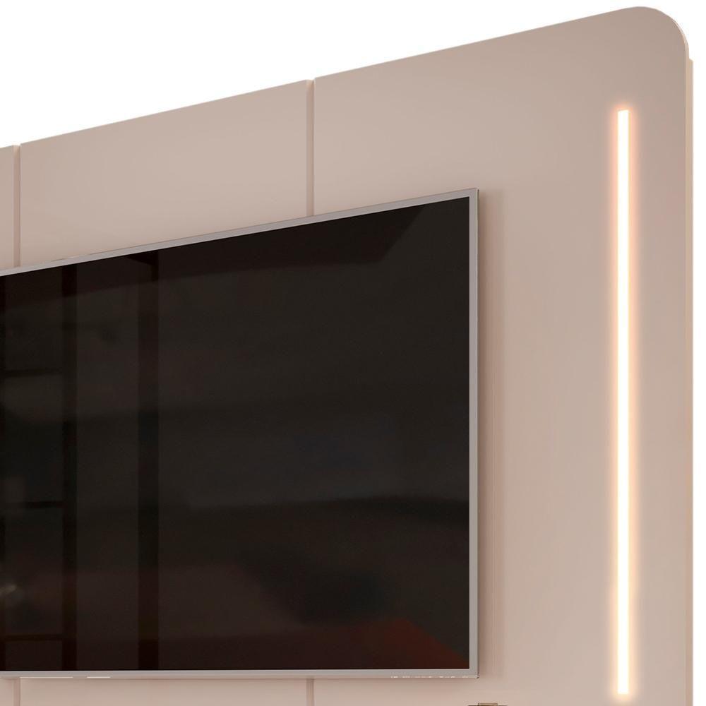 Rack Para Sala Ripado Com Painel Para Tv 75 Pol Atlantis D05 Off White - 2