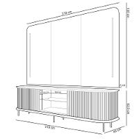 Rack Para Sala Ripado Com Painel Para Tv 75 Pol Atlantis D05 Off White - 3