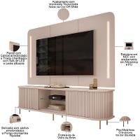 Rack Para Sala Ripado Com Painel Para Tv 75 Pol Atlantis D05 Off White - 7