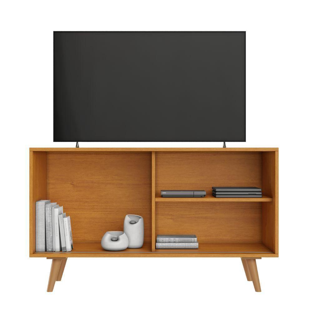 Rack Carinho Para Tv Até 43 Polegadas Portas Ripada Jcm Movelaria Cinamomo Preto - 3