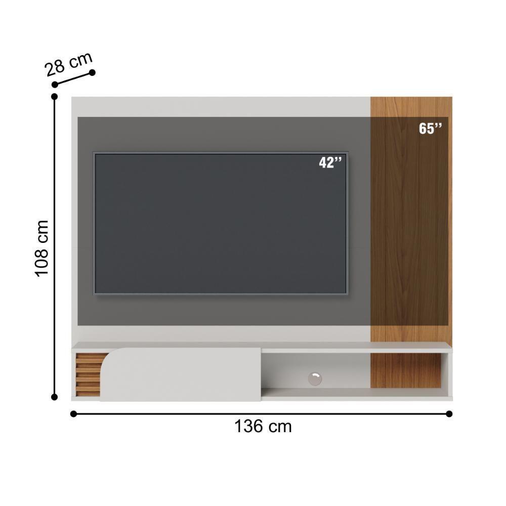 Home Para Tv De 60 Polegadas Siena Off White Matte Freijó - 2