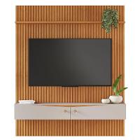 Painel Para Tv Ripado Riso Com Nicho 65 Polegadas Jcm Movelaria Cinamomo Off White 1,82m - 1