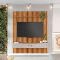 Painel Para Tv Ripado Riso Com Nicho 65 Polegadas Jcm Movelaria Cinamomo Off White 1,82m - 4
