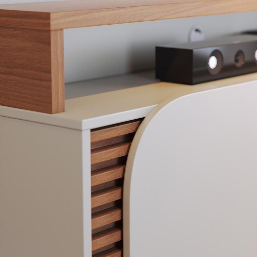 Home Theater 2 Portas Para Tv's Até 65 Jurerê Off White Matte Freijó - 2