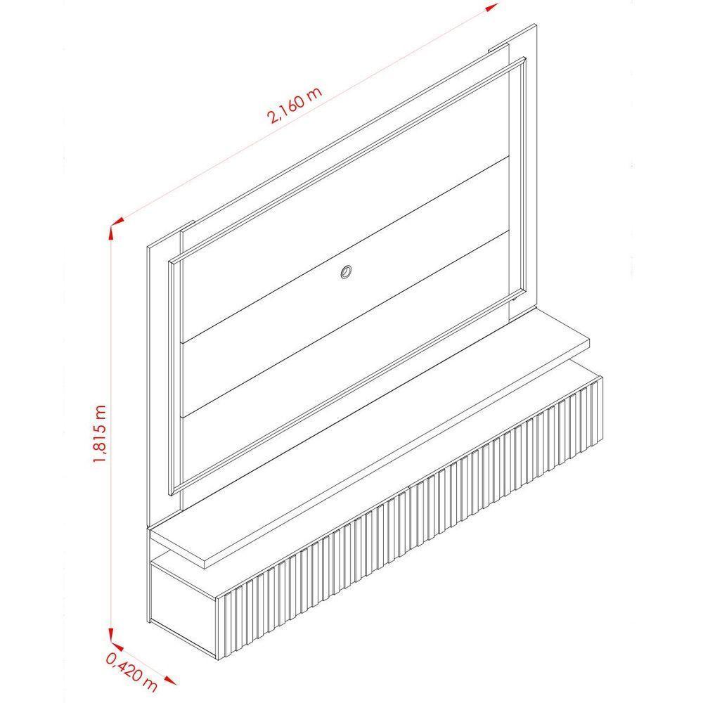 Painel Suspenso Para Tv 75" Hera Calacata Off White - 2