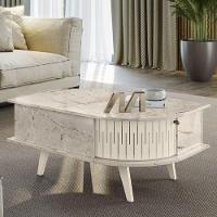 Mesa De Centro Com 1 Porta áquila Calacata Off White - 2