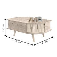Mesa De Centro Com 1 Porta áquila Calacata Off White - 3