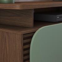 Bancada Tv De 65'' 2 Portas Com Rodízio Ewa 180cm Amêndoa-verde Pistache C04 - D'rossi - 2