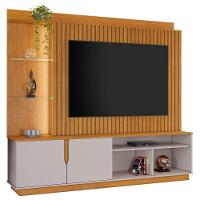 Home Amparo Com Painel Ripado E Led Tv Até 60 Polegadas Cinamomo Off White - 1
