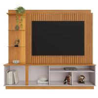 Home Amparo Com Painel Ripado E Led Tv Até 60 Polegadas Cinamomo Off White - 3
