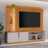 Home Amparo Com Painel Ripado E Led Tv Até 60 Polegadas Cinamomo Off White - 4