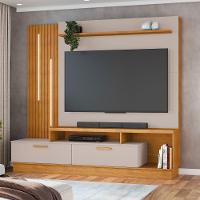 Home Despertar Com Detalhe Ripado E Led Tv Até 65 Polegadas Cinamomo Off White - 3