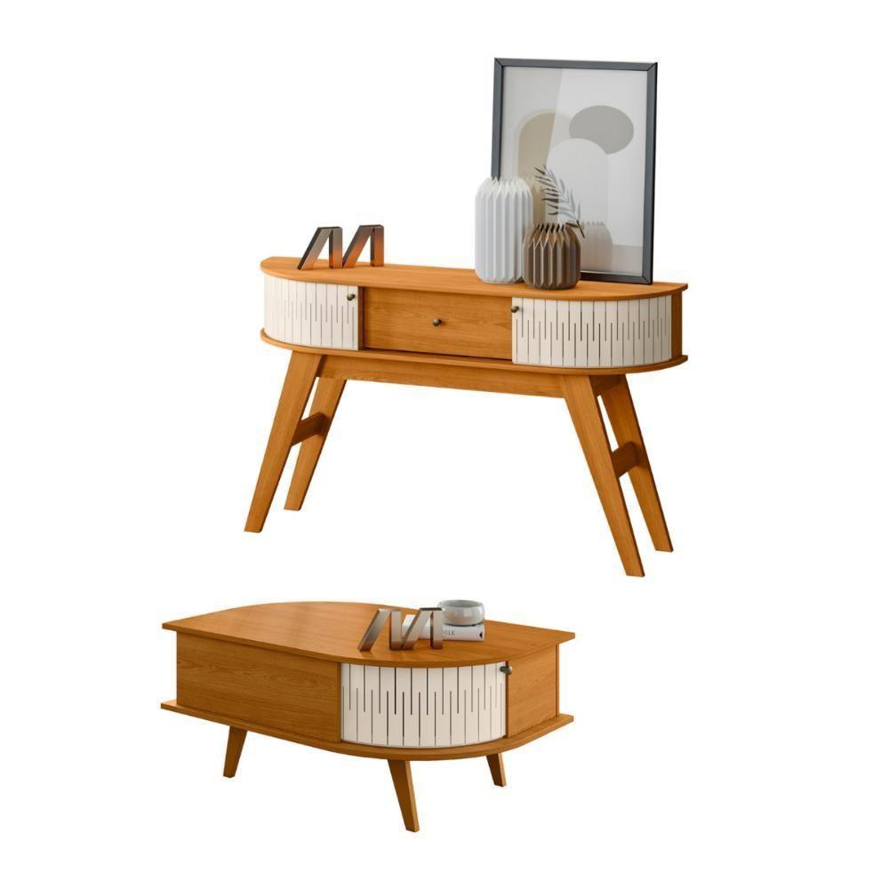 Mesa De Centro E Aparador Toronto Cinamomo Off White - 1