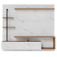 Painel Para Tv 58 Pol Com Bancada Goiás C05 Calacatta Freijó Branco Neve Mpozenato - 6