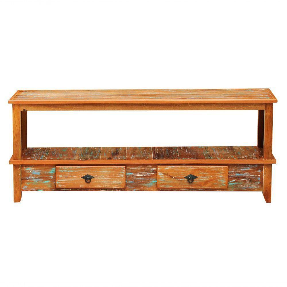 Rack Aparador Santana 1,5m Em Madeira Maciça Com Pátina - 2