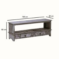 Rack Aparador Santana 1,5m Em Madeira Maciça Com Pátina - 3