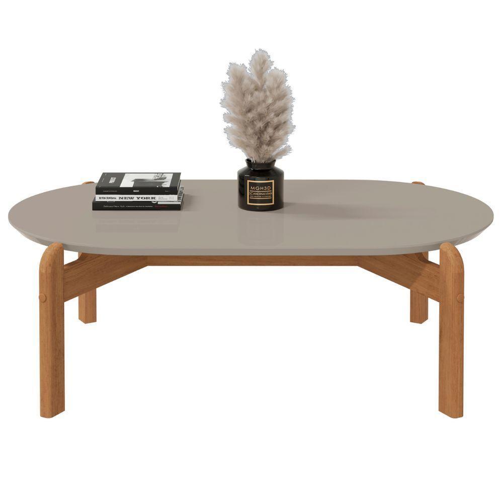 Mesa De Centro Oval Colombo Off White Cedro - 1