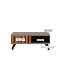 Mesa De Centro Retangular 1 Nicho Jeri Noce Milano Preto Fosco Noce Milano Preto Fosco - 2