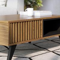 Mesa De Centro Retangular 1 Nicho Jeri Noce Milano Preto Fosco Noce Milano Preto Fosco - 9