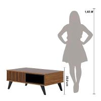 Mesa De Centro Retangular 1 Nicho Jeri Noce Milano Preto Fosco Noce Milano Preto Fosco - 10