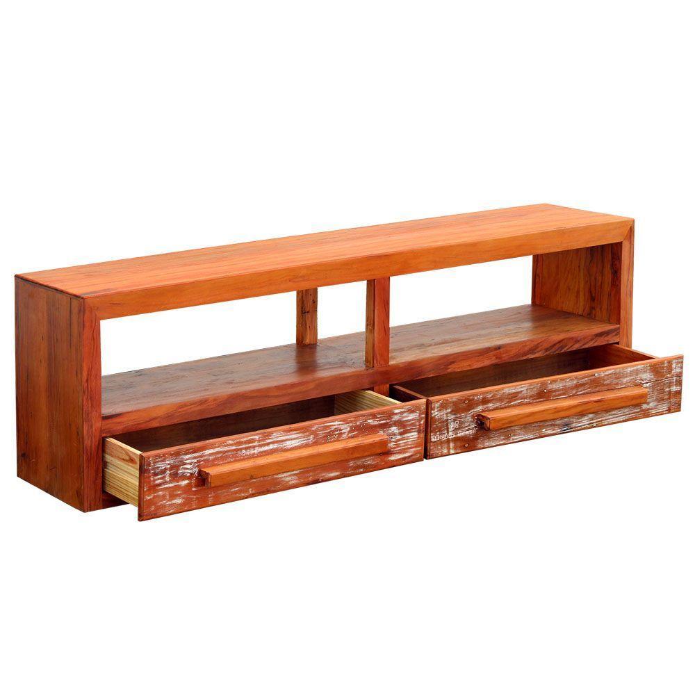 Rack Aparador Elegance 2m Em Madeira Maciça Com Pátina - 4