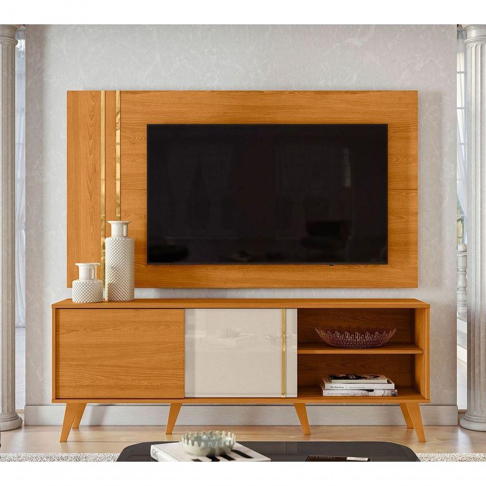 Bancada Com Painel Para Tv Até 65 Polegadas Ares Cinamomo-off White - 5