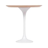 Mesa Lateral Tulipa Saarinen Redonda 51 Cm - Freijó Cores Branco - 4