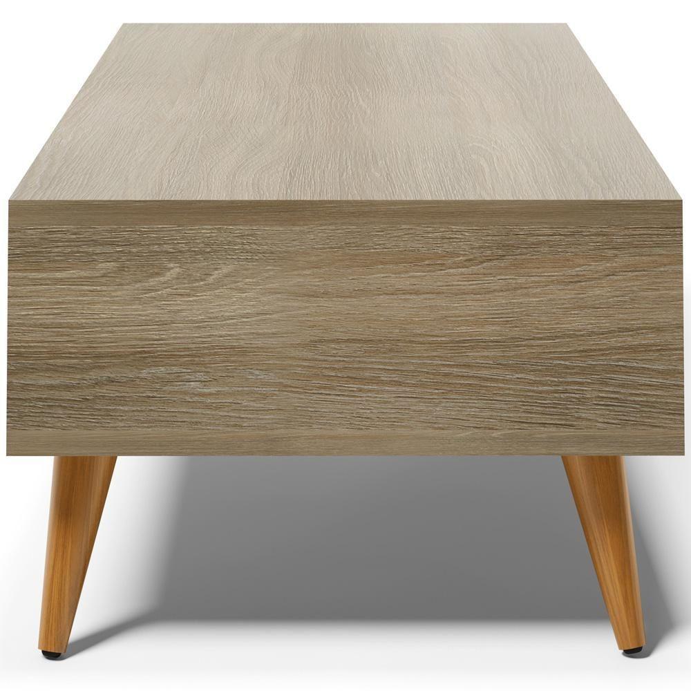 Mesa De Centro Para Sala De Estar Pés Palito Cannes L03 Castanho - 2