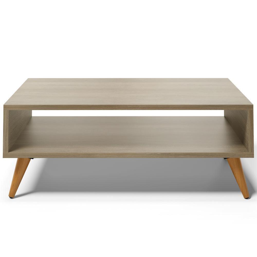 Mesa De Centro Para Sala De Estar Pés Palito Cannes L03 Castanho - 5