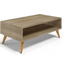 Mesa De Centro Para Sala De Estar Pés Palito Cannes L03 Castanho - 1