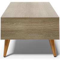 Mesa De Centro Para Sala De Estar Pés Palito Cannes L03 Castanho - 2