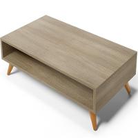 Mesa De Centro Para Sala De Estar Pés Palito Cannes L03 Castanho