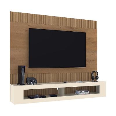 Painel Sala San Diego Para Tv Até 65 Polegadas Canelato+3d Canelato-off White