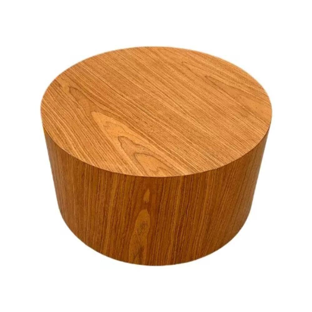 Mesa De Centro Cone Redonda Cilíndrica 100 Cm Base Madeira Freijó Tampo Freijó - 1