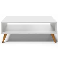 Mesa De Centro Para Sala De Estar Pés Palito Cannes L03 Branco - 2