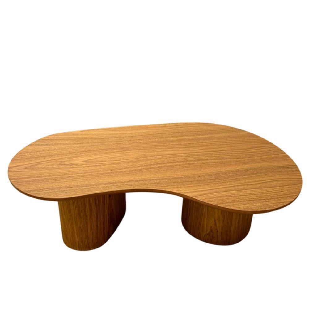 Mesa De Centro Cone Orgânica Oval 120x80 Cm Com 2 Base Madeira Freijó Tampo Freijó - 3