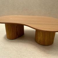 Mesa De Centro Cone Orgânica Oval 120x80 Cm Com 2 Base Madeira Freijó Tampo Freijó - 2