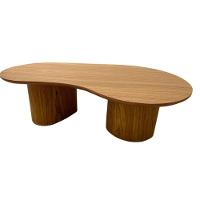 Mesa De Centro Cone Orgânica Oval 137x90 Cm Com 2 Base Madeira Freijó Tampo Freijó - 1