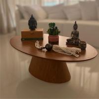 Mesa De Centro Cone Oval 160x90 Cm Base Madeira Freijó Tampo Freijó - 2