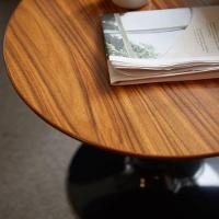 Mesa Lateral Tulipa Saarinen Redonda 51 Cm - Freijó Cores Preto - 2