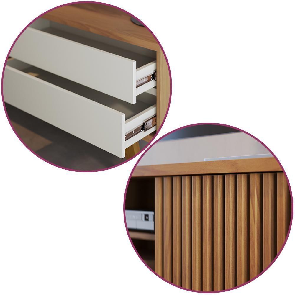 Rack Bancada Veneza Para Tv Até 65 Polegadas Freijo-off White Matte Freijo-off White Matte - 3