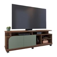 Rack Bancada Jurere Para Tv Até 75 Polegadas Com Rodízios Amendoa-hortela Amendoa-hortela - 1