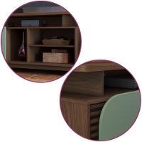 Rack Bancada Jurere Para Tv Até 75 Polegadas Com Rodízios Amendoa-hortela Amendoa-hortela - 3