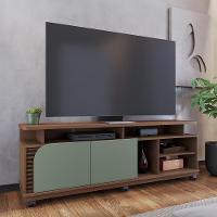 Rack Bancada Jurere Para Tv Até 75 Polegadas Com Rodízios Amendoa-hortela Amendoa-hortela - 6